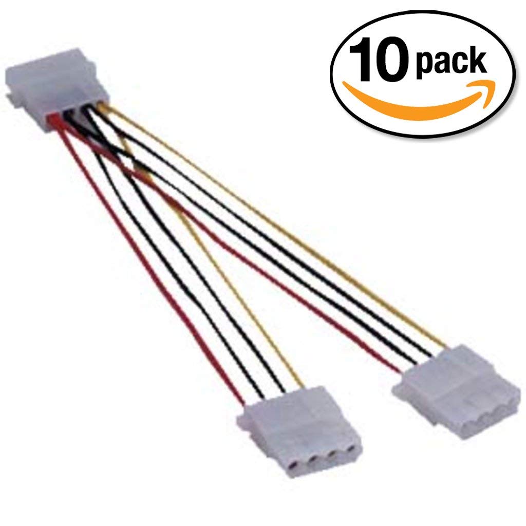 Otimo (10 Pack) 8 inch Long 5.25 inch Y Adapter Cable
