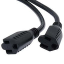 Otimo 1Ft 16/3AWG NEMA 5-15P to NEMA 5-15R 2 Outlet Power Cord Splitter