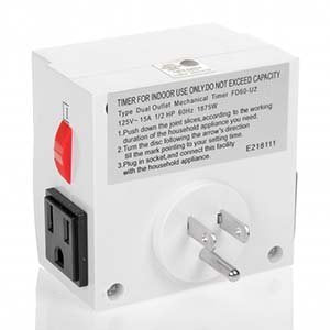 Otimo 3 Prong Dual Outlet 24 Hour Mechanical Timer Switch