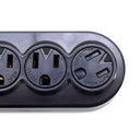 Otimo 12Ft 6-Outlet Power Strip AC125V 14AWG Black -- Office or Home Plug Extension