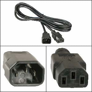 Otimo 6Ft Computer Power Extension Cord Black, SVT 18/3