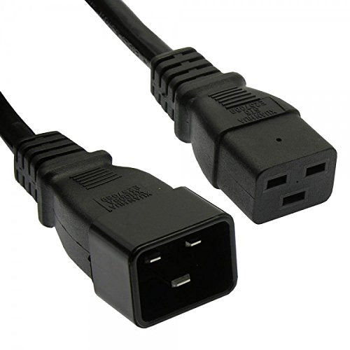 Otimo 1 Ft Power Cord C19 to C20 Black/ SJT 14/3