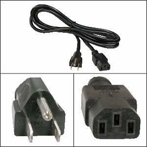 Otimo 12Ft Computer Power Cord 5-15P to C-13 Black SVT 18/3