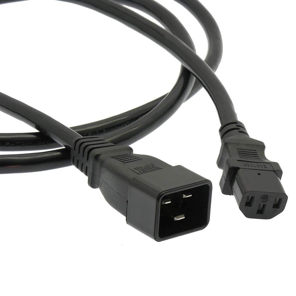 Otimo 8 Ft Power Cord C20 to C13 Black/ SJT 14/3