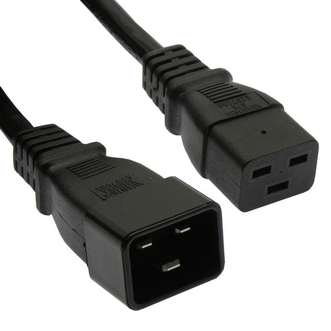 Otimo 2 Ft Power Cord C19 to C20 Black/ SJT 14/3