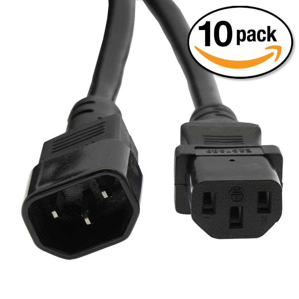 Otimo Power Extension Cord C13 to C14 Black/SJT 14/3