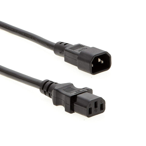 Otimo 10Ft 16AWG IEC C-14 to IEC C-13 Black Computer Power Extension Cord