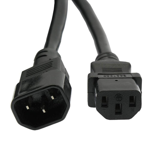 Otimo 6Ft 14AWG IEC C-14 to IEC C-13 Black Computer Power Extension Cord