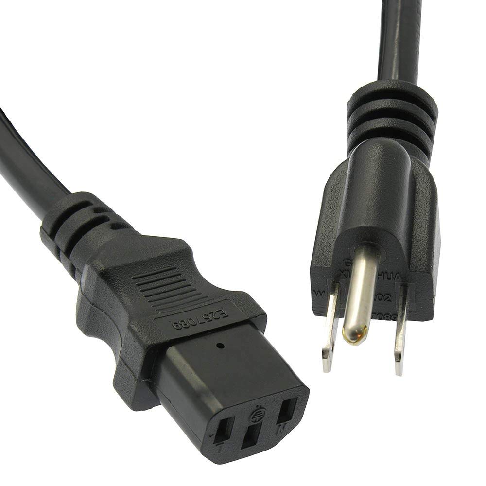 Otimo 1 Ft Computer Power Cord 5-15P to C-13 Black / SJT 16/3