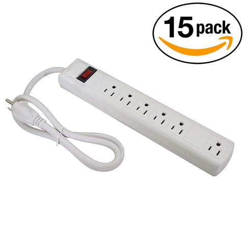 Otimo (15 Pack) 6Ft 6-Outlet Perpendicular Power Strip 90j