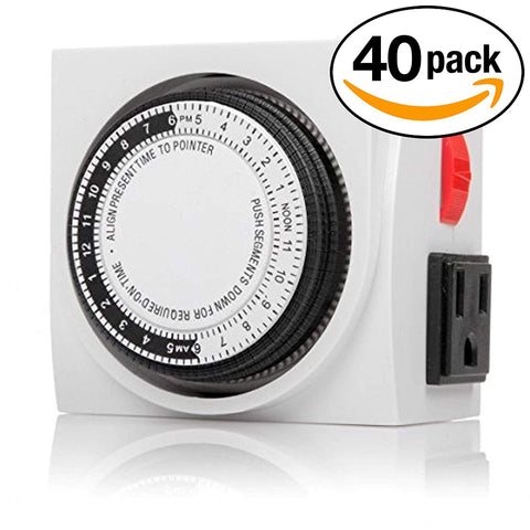 Otimo 3 Prong Dual Outlet 24 Hour Mechanical Timer Switch