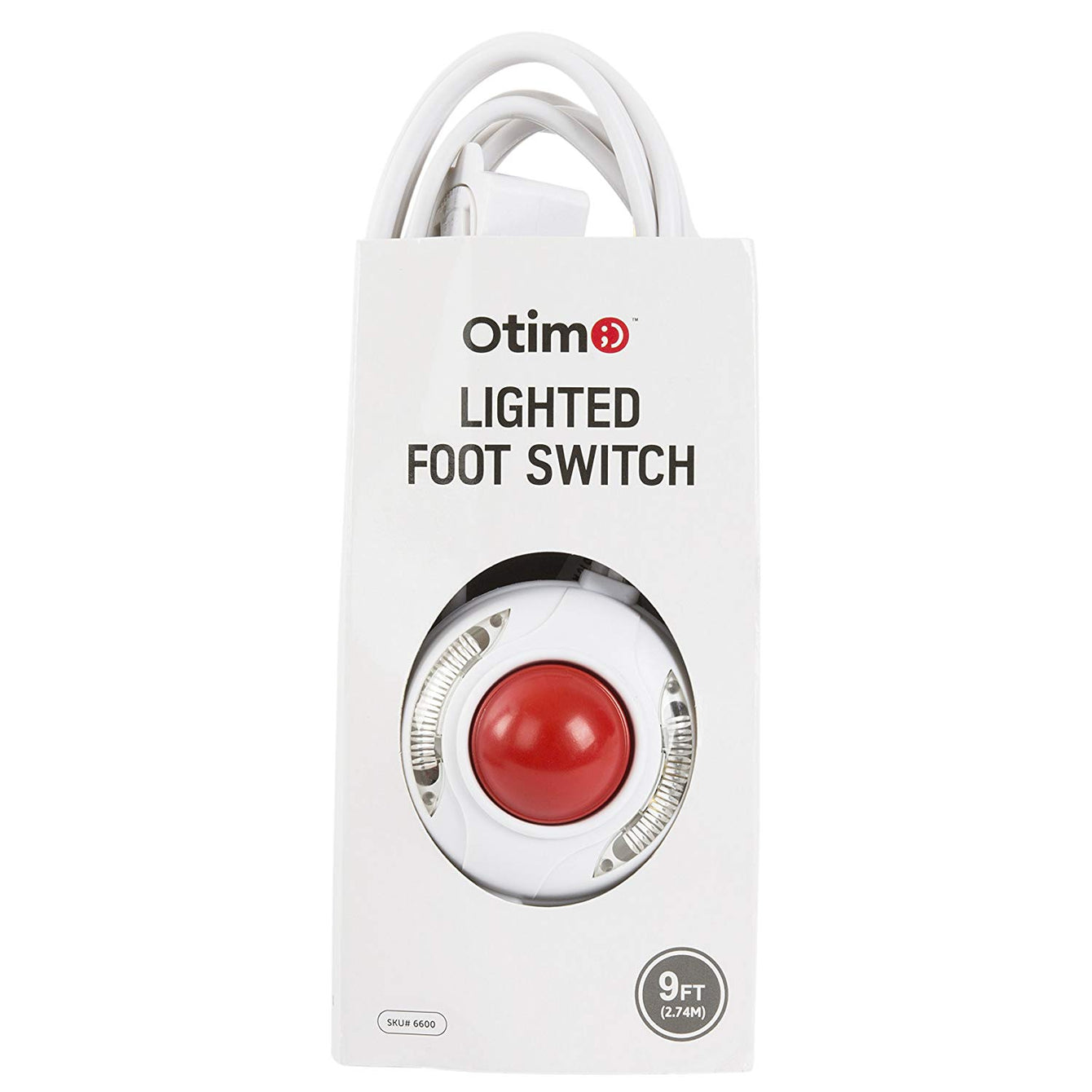 Otimo (10 Pack) Lighted Foot Switch with 9 Ft 3 Outlet Cord - White Extension Cable