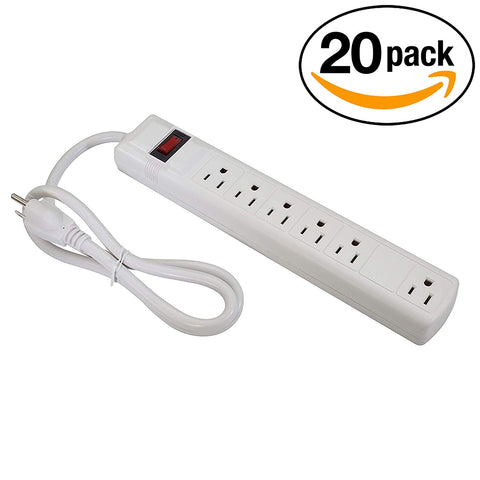 Otimo (20 Pack) 3 Ft 6-Outlet Perpendicular Power Strip 90j