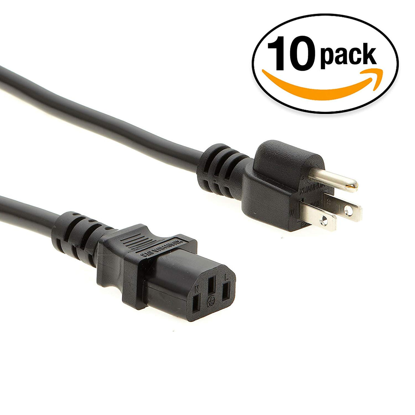 Otimo 3Ft 16AWG NEMA 5-15P to IEC C-13 Black Computer Power Cord