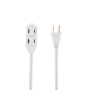 Otimo Lighted Foot Switch with 9 Foot Power Cord -- 3-Outlet Extension Cord -- White Extension Cable