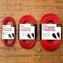 Otimo 50 ft 12/3 Outdoor Extra Heavy Duty Extension Cord - 3 Prong Extension Cord, Red