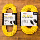 Otimo 50 ft 14/3 Outdoor Heavy Duty Extension Cord - 3 Prong Extension Cord, Yellow